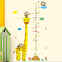 Інтер'єрна наклейка для вимірювання росту дитини Жираф