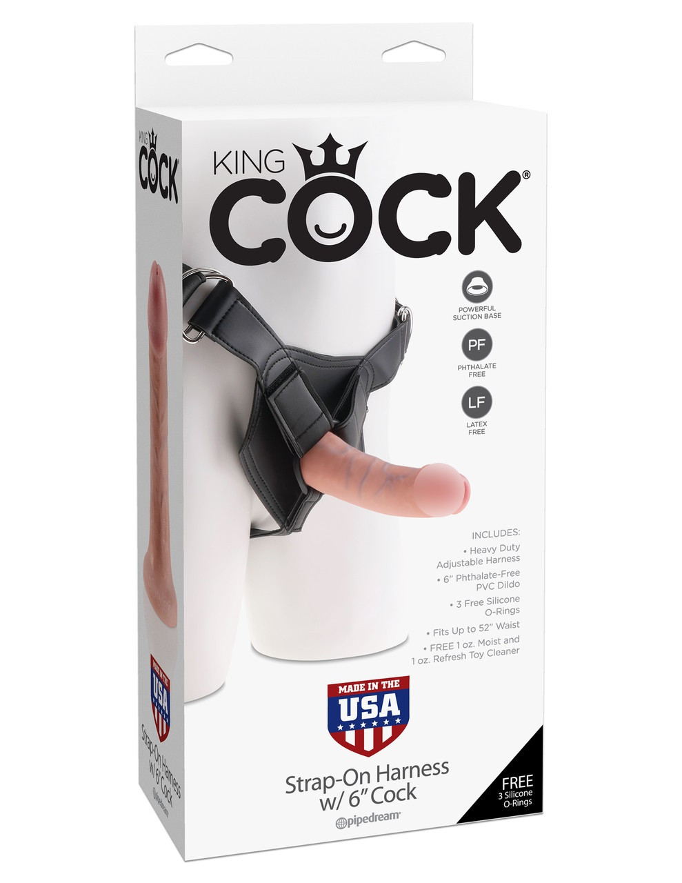 Жіночий страпон реалистик King Cock 6 inch Strap-on Harness with Cock
