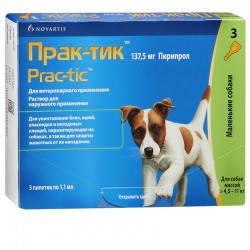 Прак-тик краплі від бліх і кліщів для дрібних собак від 4,5 до 11 кг