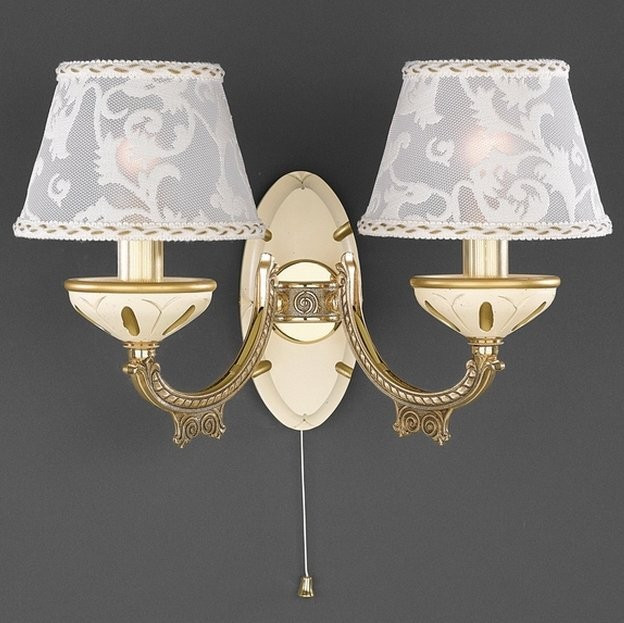 Бра RECCAGNI ANGELO A 7136/2 золото/дерево/тканина