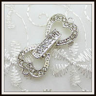 Замок зі стразами Серце св. Срібло