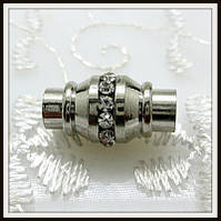 Магнітний замок Бочонок зі стразами сталь (діам. 5 мм )