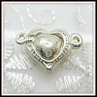 Магнітний замок Серце св. срібло (2*1,4 см)