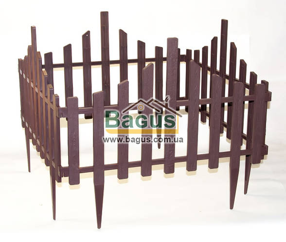 Купить Забор для газона пластиковый 4 секции коричневый Алеана ALN ...
