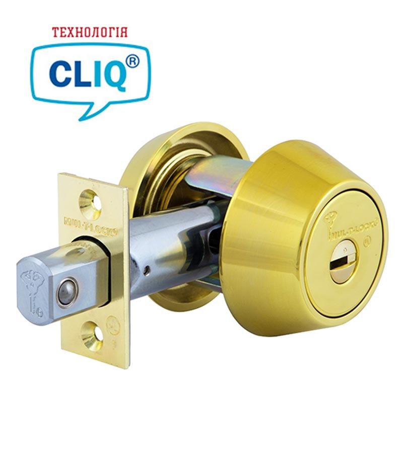 Замок врізний MUL-T-LOCK 1-WAY DEAD_BOLT HERCULAR SHINY_BRASS UNIV BS60/70мм *INTERACTIVE+ CLIQ M/S (Ізраїль)