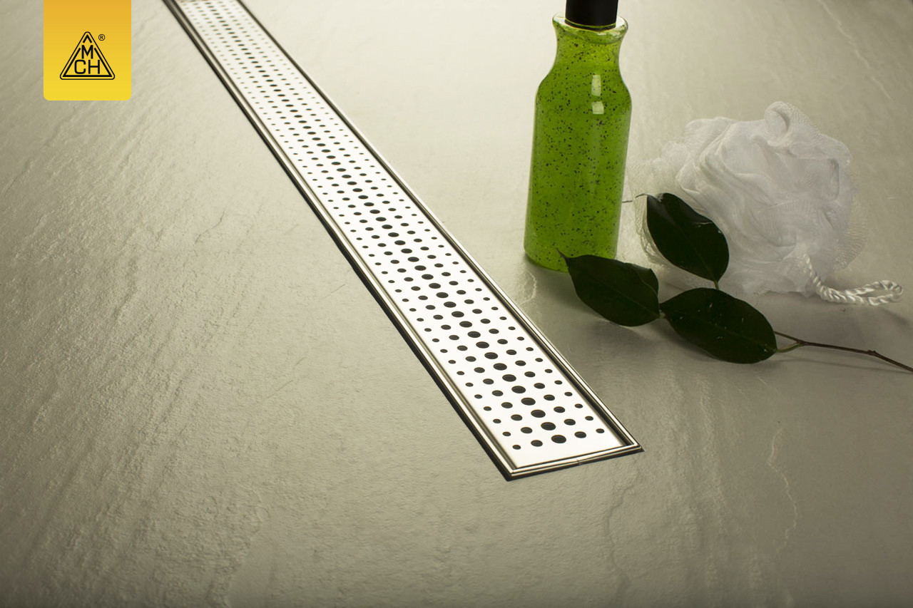 Душовий канал МСН з гориз. фланцем, нержавіюча кромка, решітка Бейзік, сухий сифон DN40, h65 мм, L750 мм 