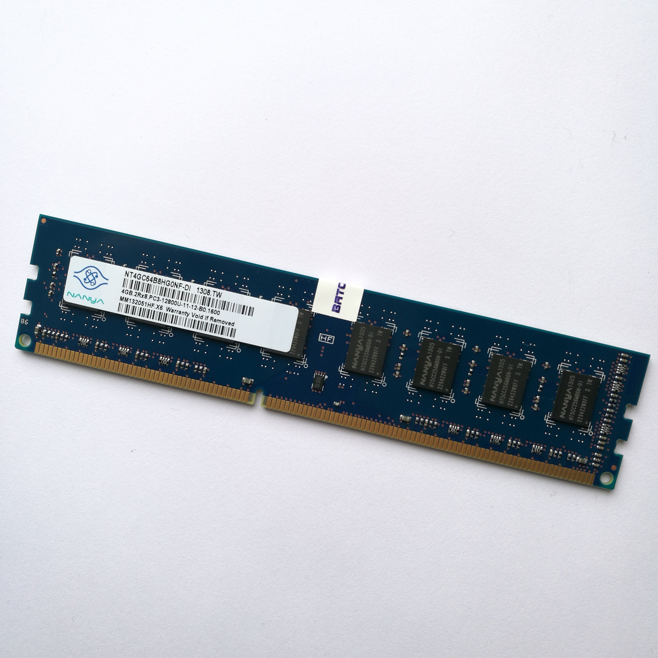 Оперативна пам'ять Nanya DDR3 4Gb 1600MHz PC3-12800 2R8 CL11 (NT4GC64B8HG0NF-DI) Б/В