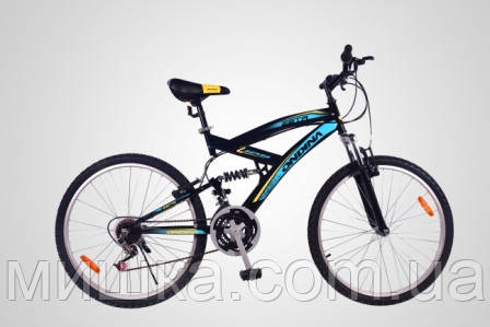 Велосипед горный 26" двухподвесной, Ondina ZETA. Черно-синий цвет