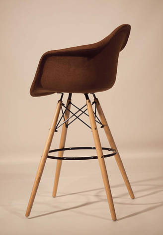 Крісло барне на дерев'яних ніжках Leon Soft Віскоза, колір коричневий К-10, фото 2