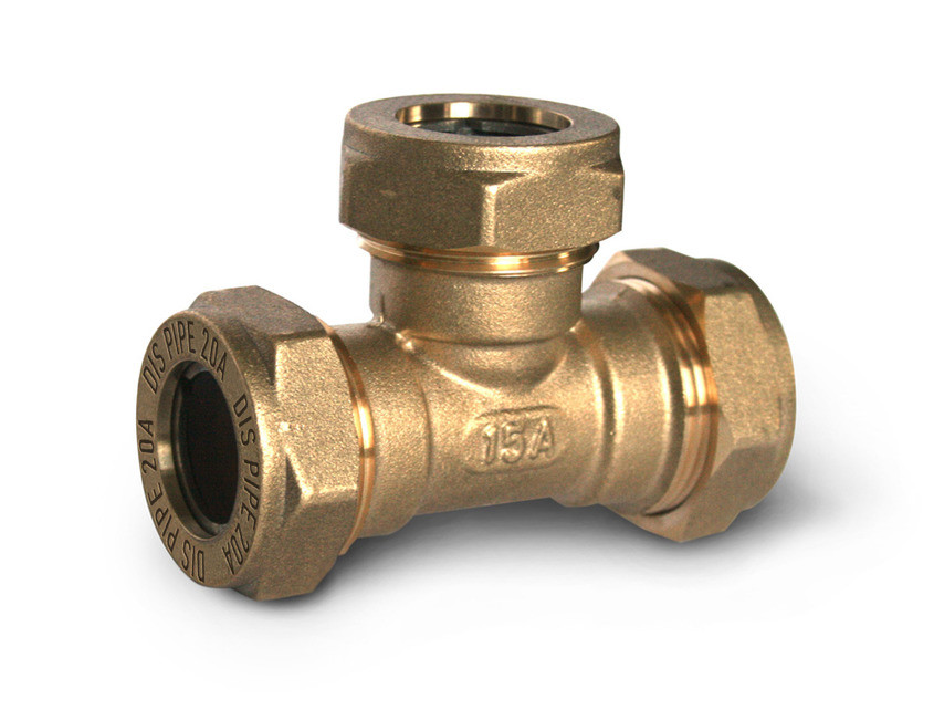 Трійник труба-труба-труба латунний DISPIPE BT20*20*20