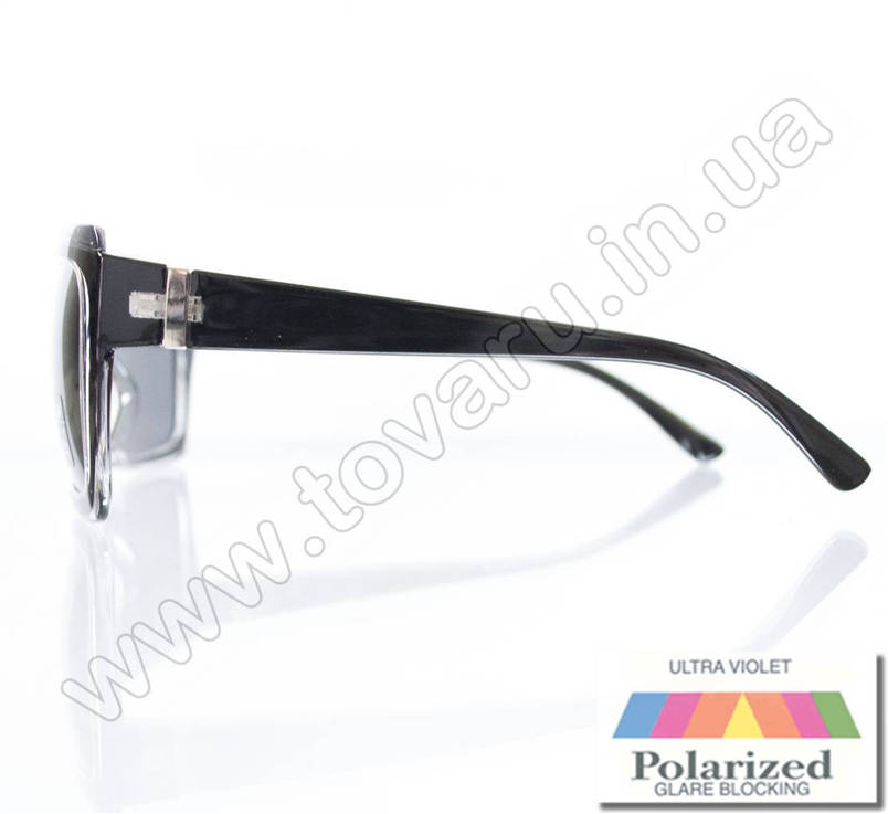 Окуляри жіночі сонцезахисні поляризаційні - Чорні - P301, фото 3