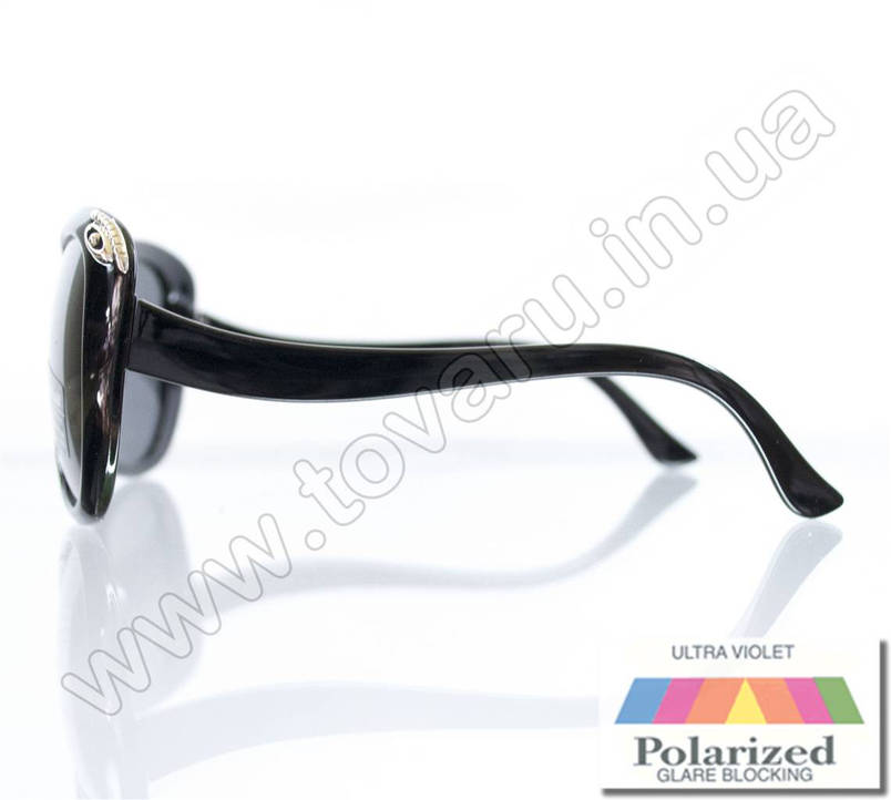 Окуляри жіночі сонцезахисні поляризаційні - Чорні - P521, фото 3