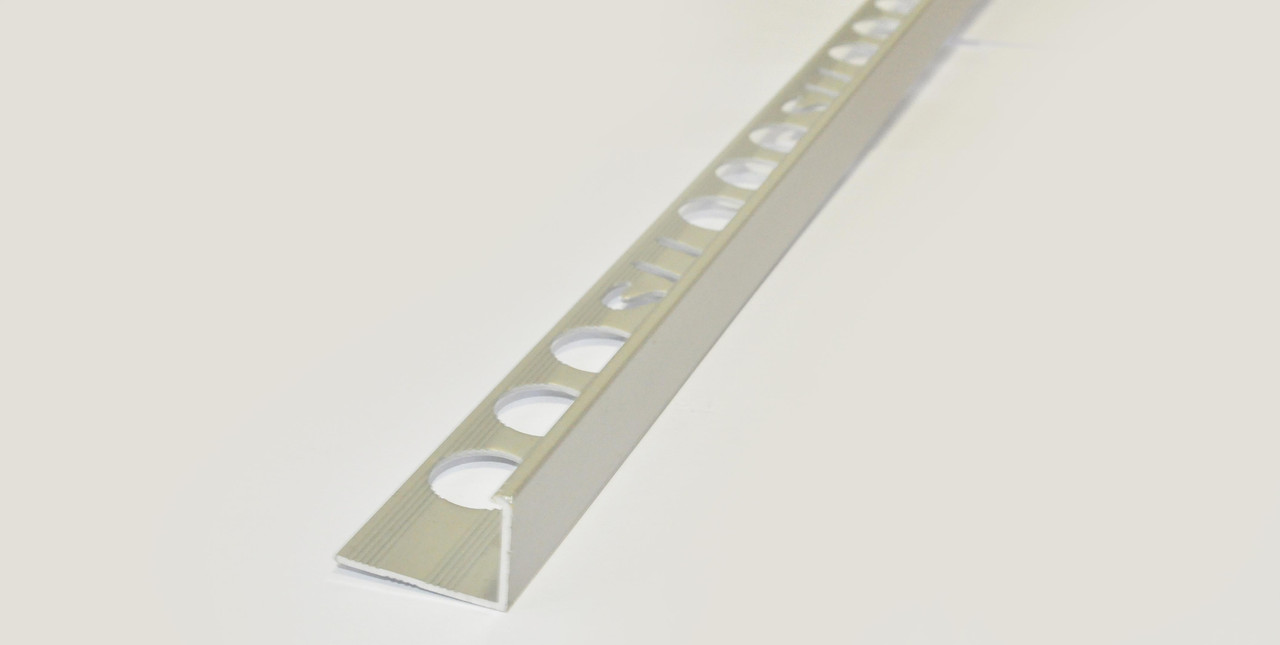 Алюмінієвий куточок для плитки TIS 10 мм 2.7 м срібло АП10
