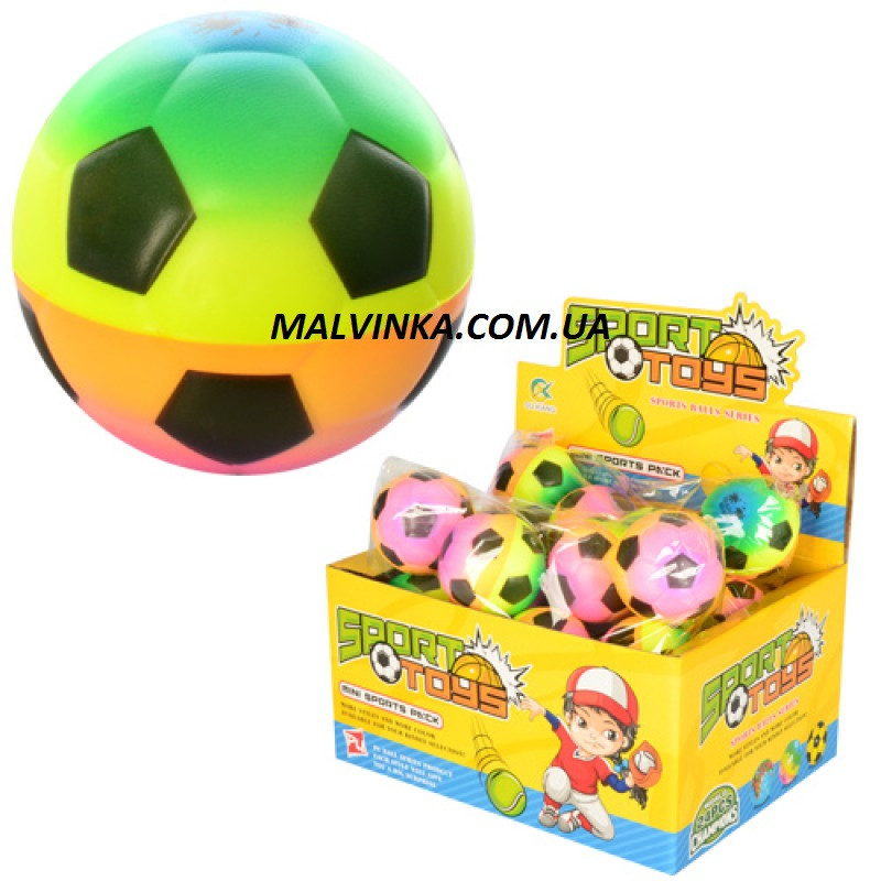 Мяч детский фомовый арт 2502 6 см, футбол,радуга. 
