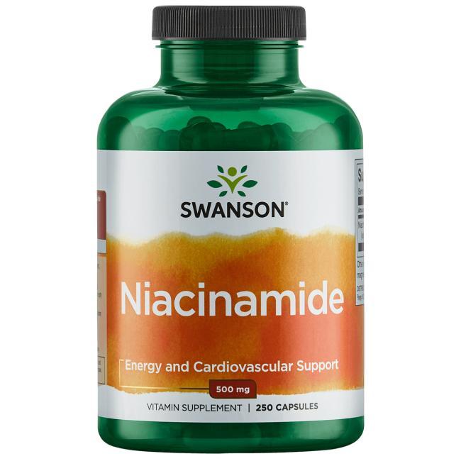 Ниацинамид, Niacinamide, Swanson, 500 мг, 250 капсул