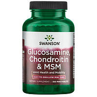 Глюкозамин, хондроитин и МСМ, Swanson, Glucosamine, Chondroitin & MSM, 750/600/300 мг, 360 табл