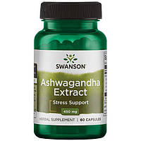 Экстракт Ашваганды, Swanson, Ashwagandha Extract, 450 мг, 60 капсул