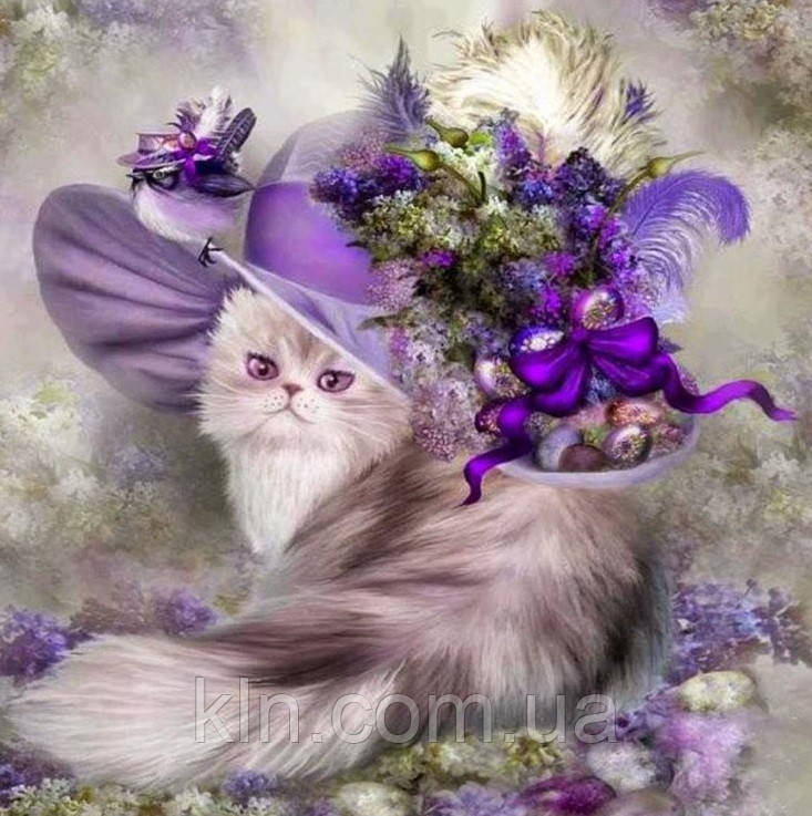 Алмазна вишивка на підрамнику Мадемуазель в капелюсі 30 х 30 см (арт. TN213), фото 1