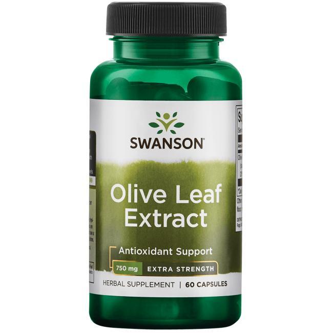 Екстракт оливкового листа, Swanson, Olive Leaf Extract, 750 мг, 60 капсул