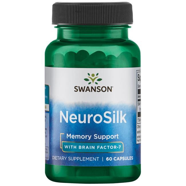НейроСилк с брейн-фактором-7, Swanson, NeuroSilk with Brain Factor-7, 200 мг, 60 капсул