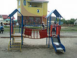 Дитячий ігровий комплекс в садочок "Ніжність" 2 баштовий + гірка + місток, фото 6