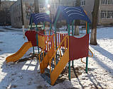 Дитячий ігровий комплекс в садочок "Ніжність" 2 баштовий + гірка + місток, фото 5
