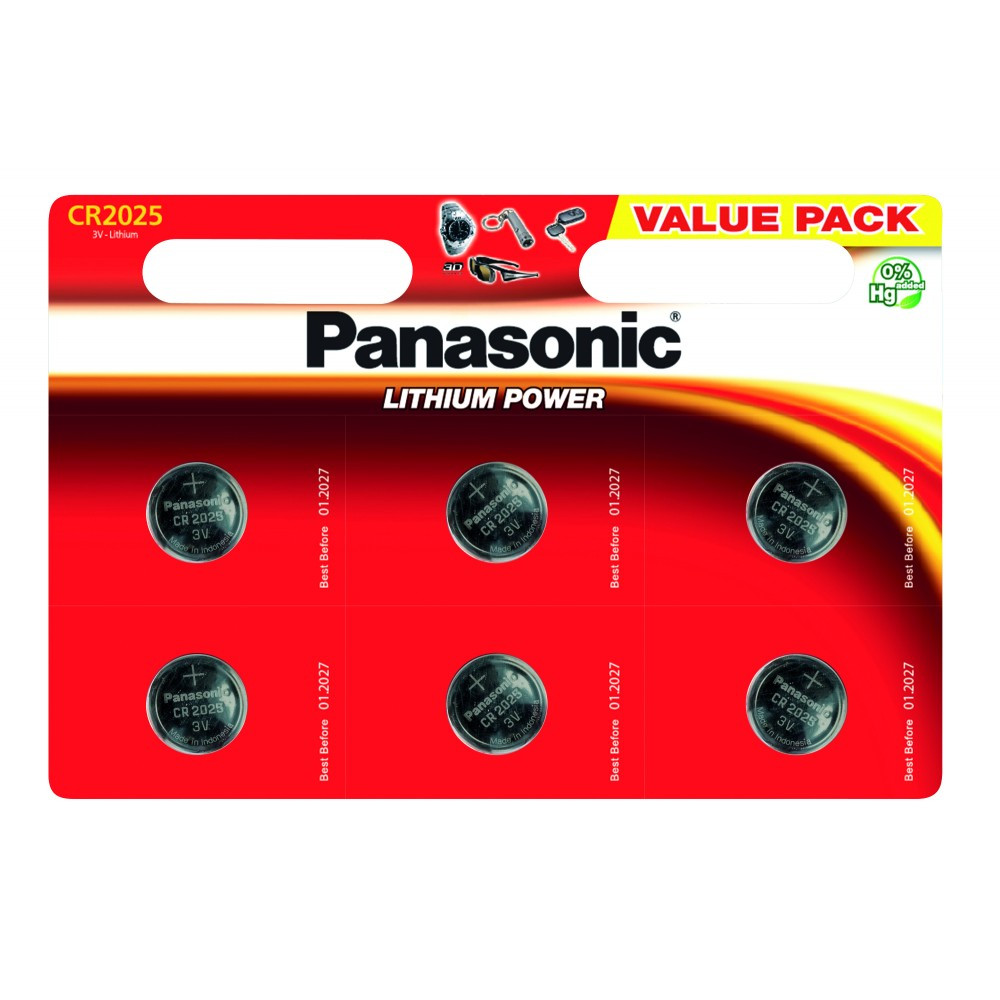 ТМ "PANASONIC" Елемент живлення Батарейка Lithium BLI CR 2025 (6 шт/уп)