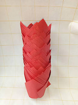 Капсули (тарталетки) паперові тюльпан 50*80 Червоні