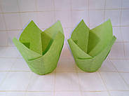 Капсули (тарталетки) паперові Тюльпан 50*75 Зелені, фото 2