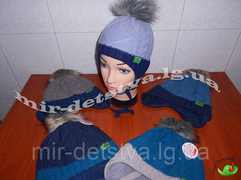 Шапка вовняна для хлопчика на флісі р.50-52 см, 50% вовна