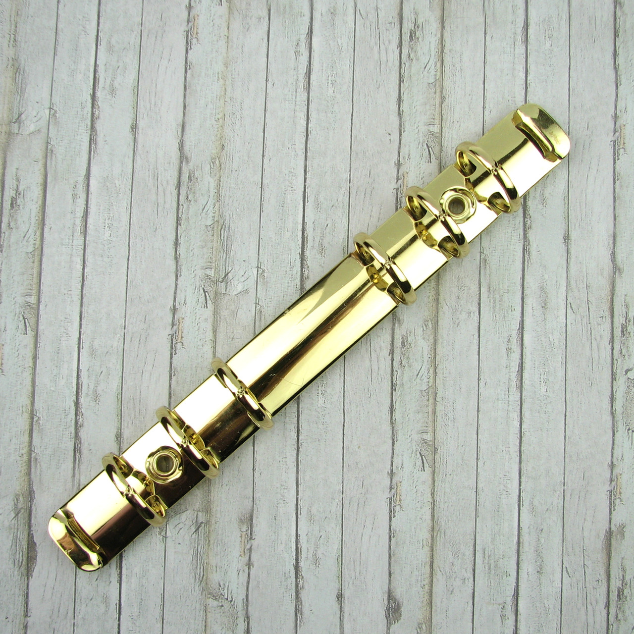 Уцінка Кільцевий механізмдля папки А6 Золото на 6 кілець 171/20мм з подряпинами, вмятинками + заклепки KMB010, фото 1