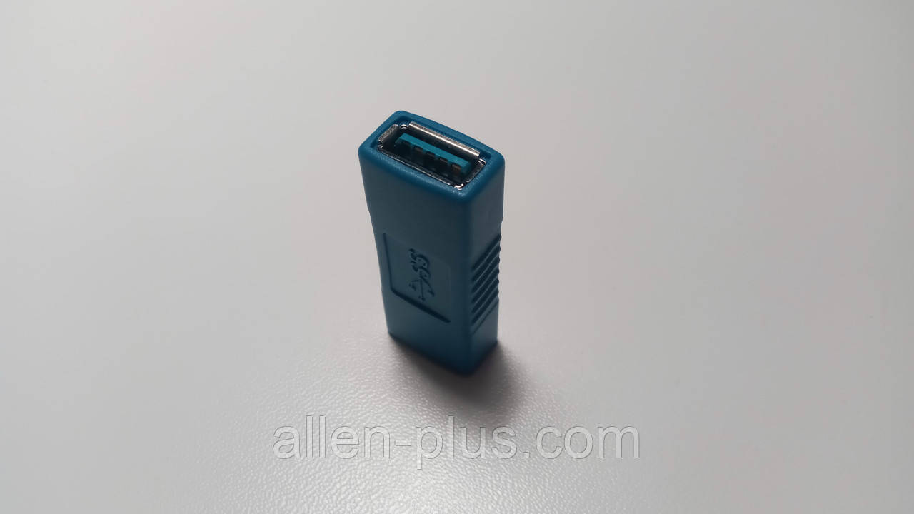 Перехідник прямий USB Male to USB Female, синій