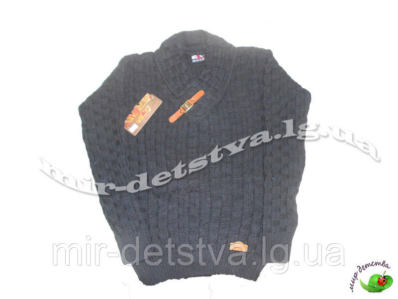 Підліткові в'язані светри та кофти для хлопчиків оптом. Туреччина. 10-11, 12-13, 14-15 років (темно-сірий)