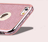 Чохол зі стразами рожевий сяйний 7 iPhone, фото 2