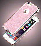Чохол зі стразами рожевий сяйний 7 iPhone, фото 3