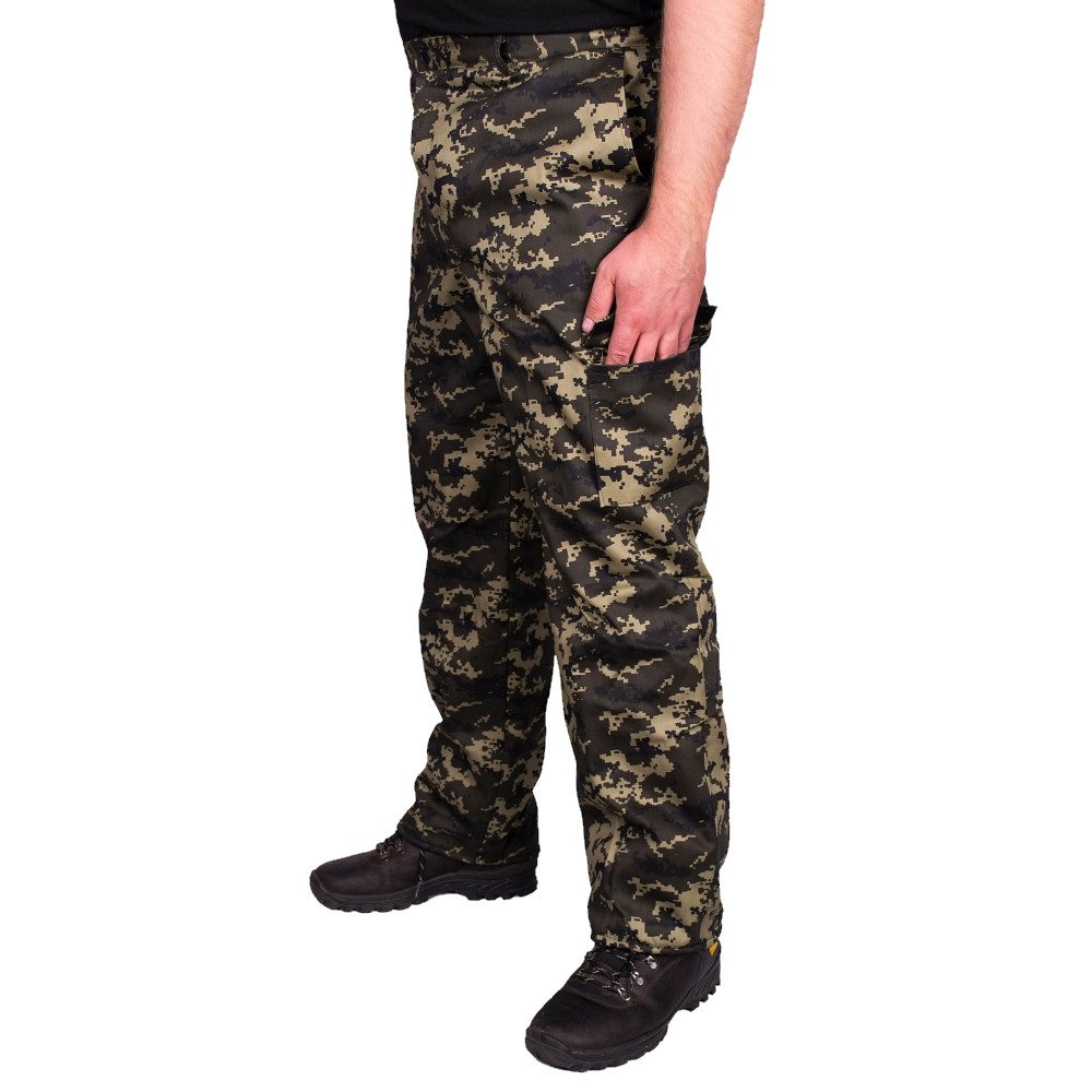 Штани зимові на флісі UkrCamo ЗШП 48-58р. Піксель темний