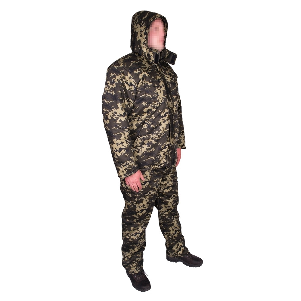 Костюм зимовий куртка пряма + штани UkrCamo ЗКШПД 48-58р. Піксель темний