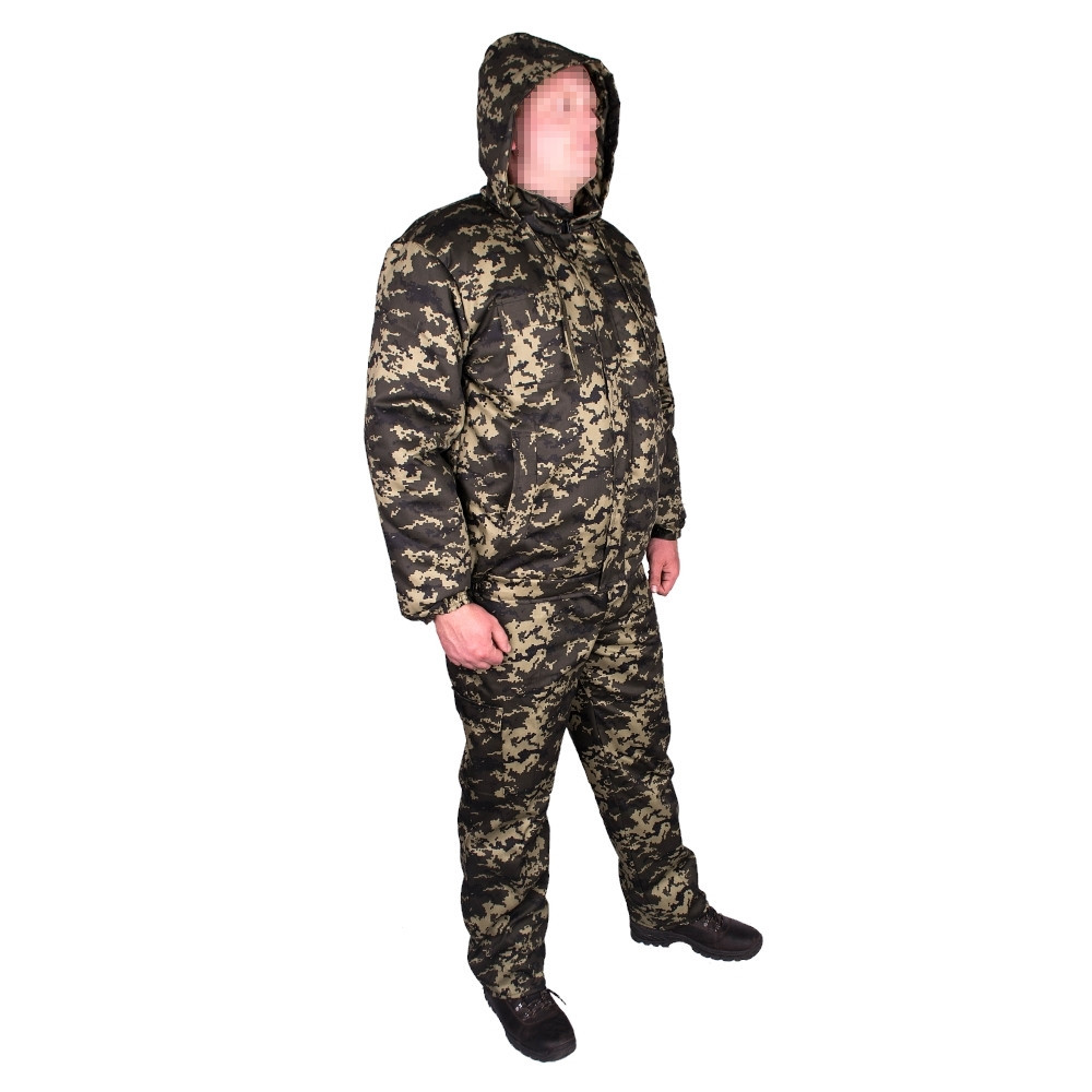 Костюм зимний куртка под резинку + штаны UkrCamo ЗКШПР 56р. Пиксель тёмный