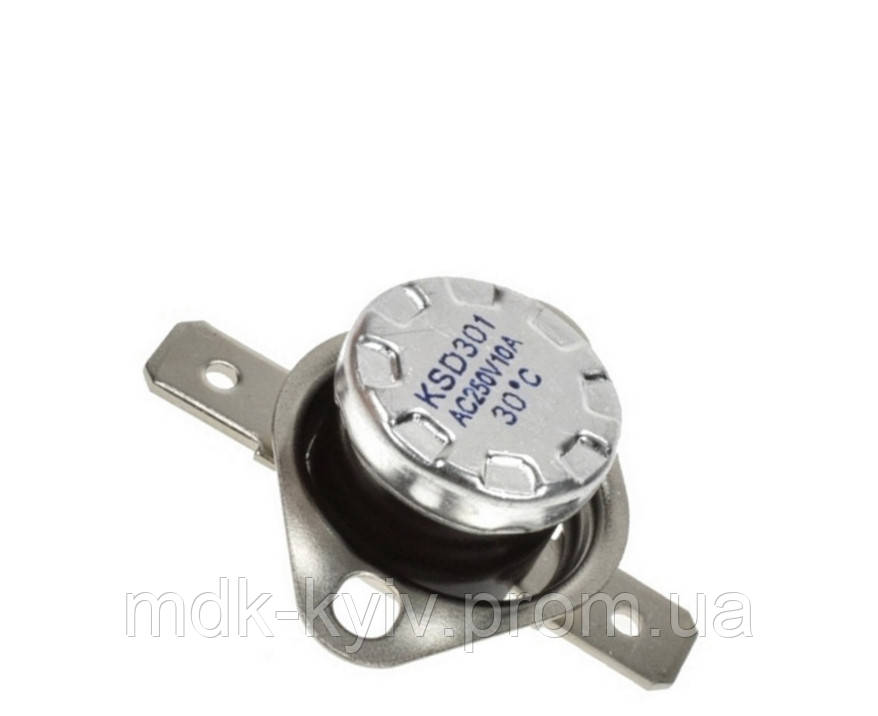 KSD301 30°C 10А LBHL — відновлювальний термовимикач типу KSD301 (KSD-F01), нормально-закритий, 250 В, фото 1