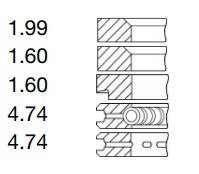 Поршневі кільця (5 кілець) Perkins 4.107 