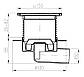 Душовий трап МСН 445 XL, сухий сифон, решітка та рамка з неіржавкої сталі 150х150 мм, горизонтальний випуск, фото 2
