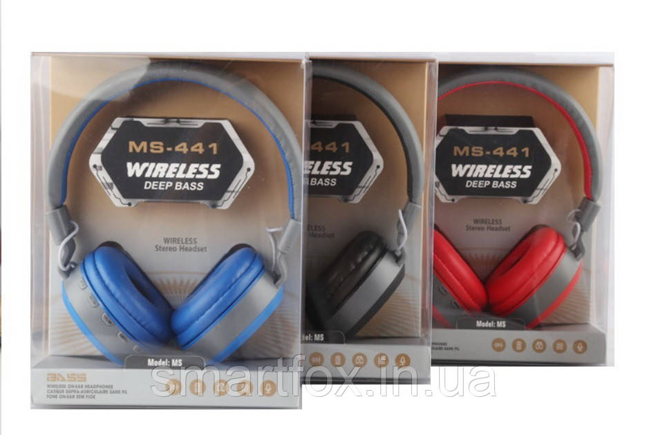 Блютус навушники JBL 441 (bluetooth+SD card+FM+with cable)