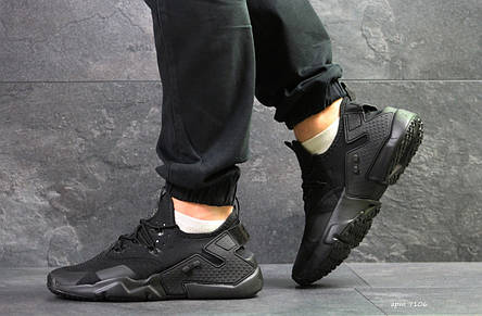 Чоловічі демісезонні кросівки Nike Air Huarache,чорні, фото 2