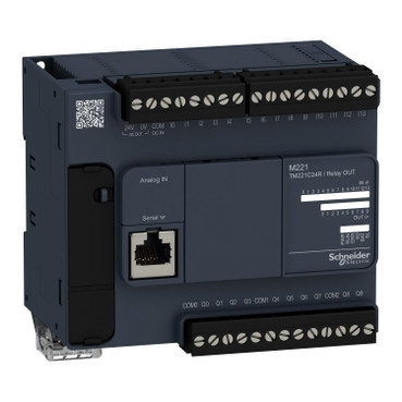 Контролер Modicon M221 14DI/10RO+2AI (0-10В) RS485 TM221C24R