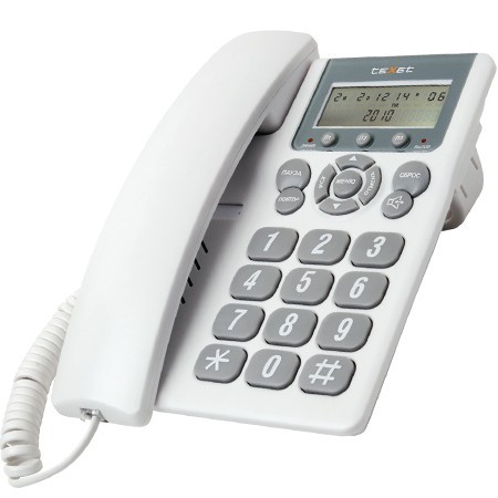 Телефонний апарат TEXET TX-205M Light grey / Світло-сірий