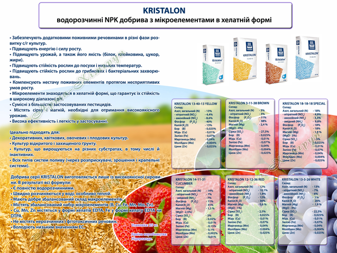 Купить Удобрение Кристалон 13-40-13 Желтый / KRISTALON 13-40-13 YELLOW ...