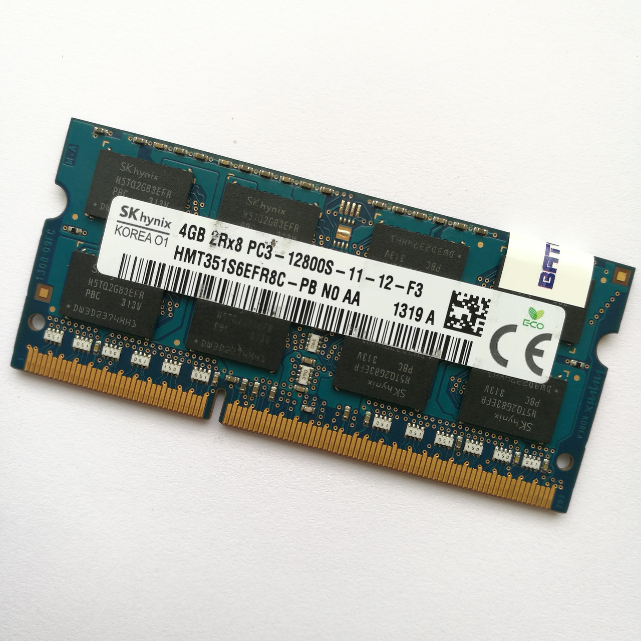 Оперативна пам'ять для ноутбука Hynix SODIMM DDR3 4Gb 1600MHz PC3-12800s 2R8 CL11 (HMT351S6EFR8C-PB N0 AA) Б/В