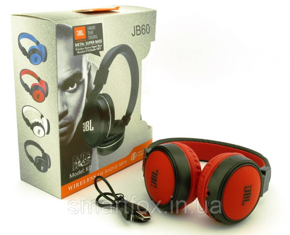Блютус навушники JB60 (bluetooth+SD card+FM+with cable)