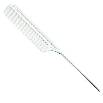 Гребінець Y. S. Park YS 102 White Tail Comb з хвостиком, білий (YS-102 White)