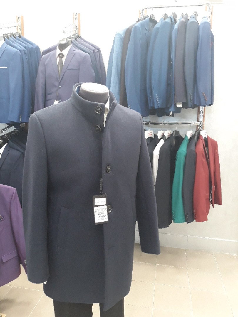 Пальто мужское демисезонное West fashion модель UM-12 синее